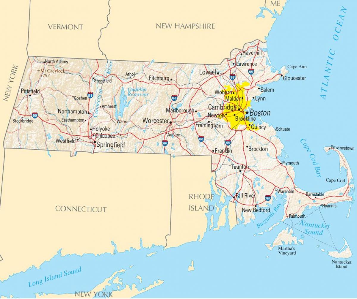 mappa di Boston, stati uniti