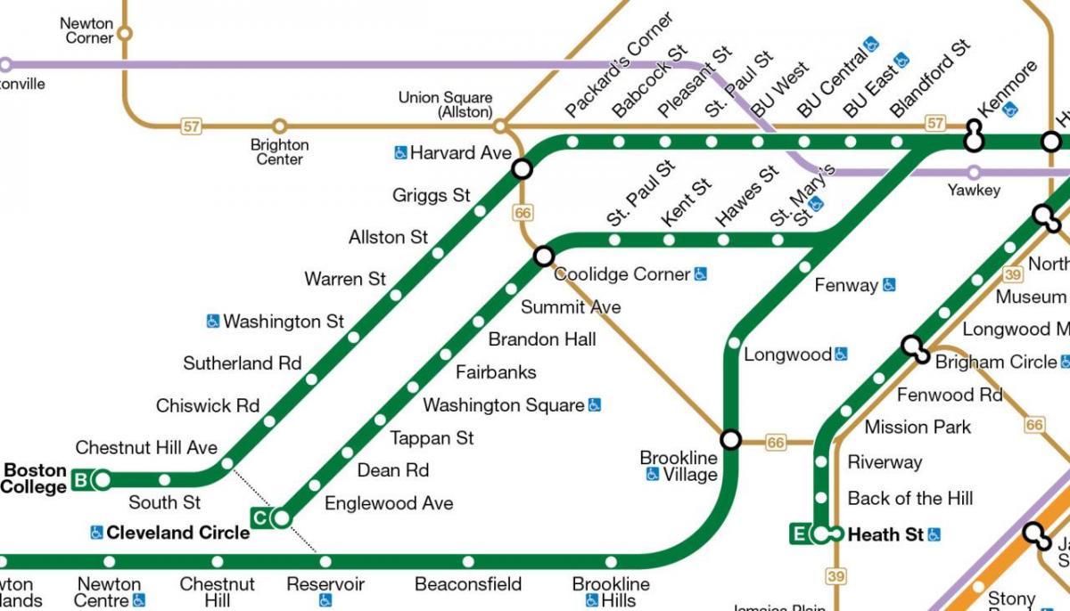 Green line MBTA mappa