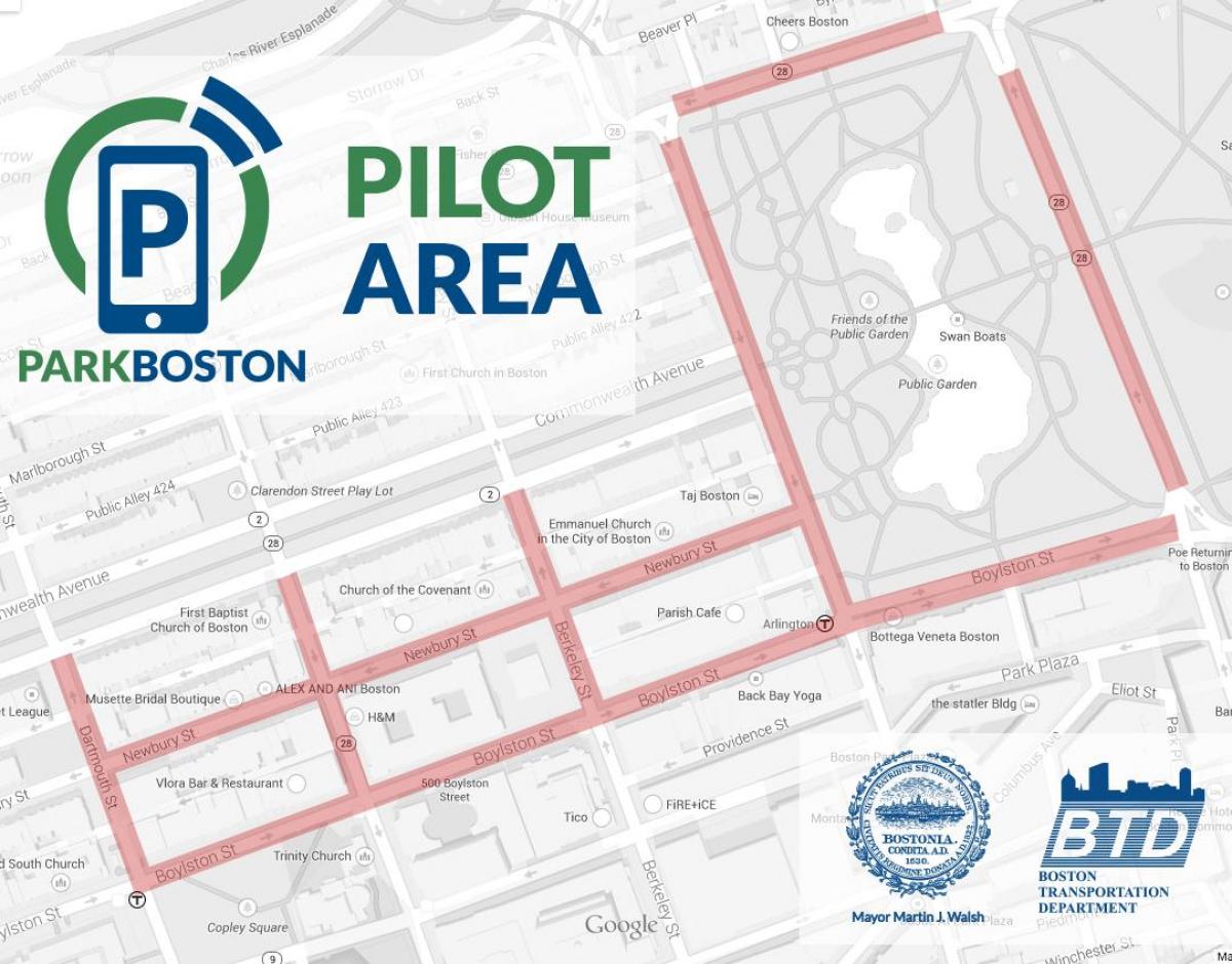 Boston parcheggio metro mappa