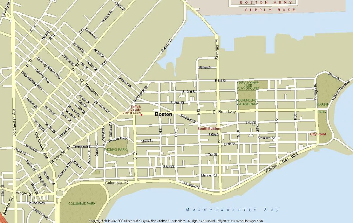 mappa stradale di Boston