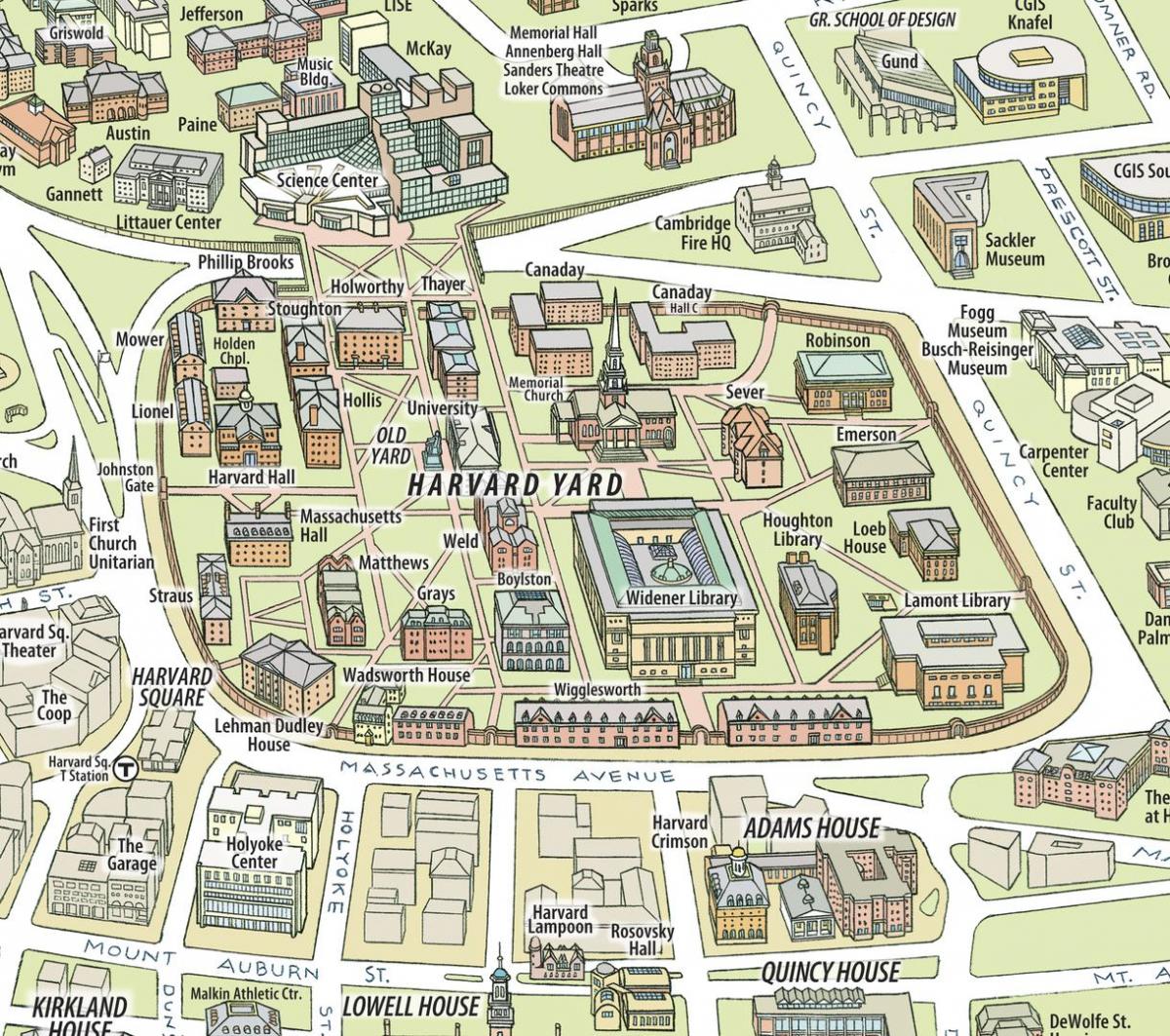 mappa dell'università di Harvard