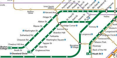 Green line MBTA mappa