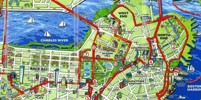 Mappa turistica di Boston