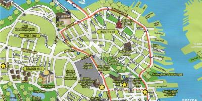 Mappa di Boston visite turistiche