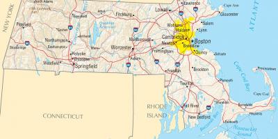 Boston su una mappa