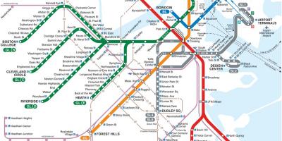 T ferroviaria di Boston mappa