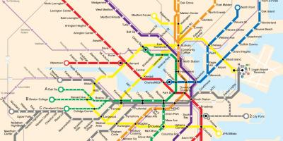 Boston mappa dei trasporti pubblici