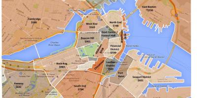 Città di Boston zonizzazione mappa