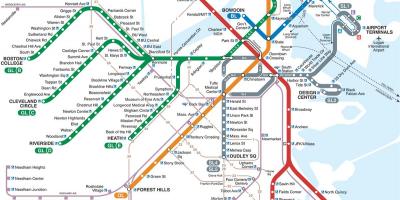 Linea verde sulla mappa di Boston