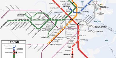 Linea arancione Boston mappa