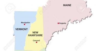 Mappa di stati della Nuova Inghilterra