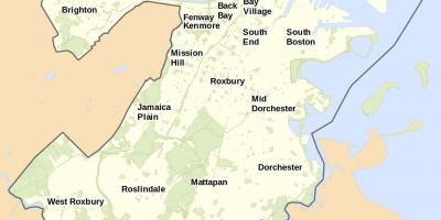 Mappa di Boston e dintorni