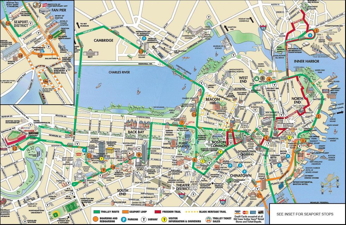 Boston trolley tours la mappa