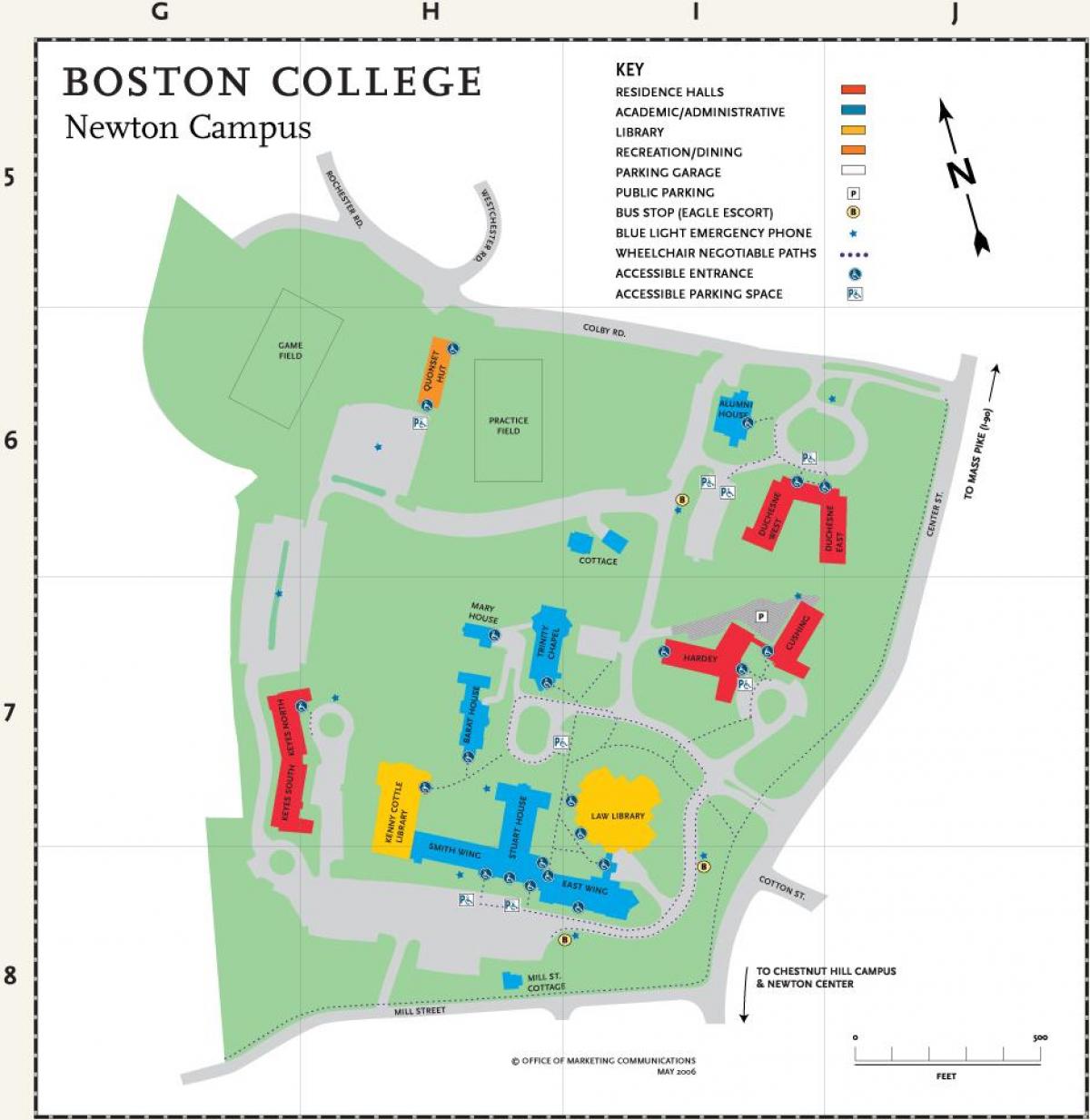mappa di Boston college