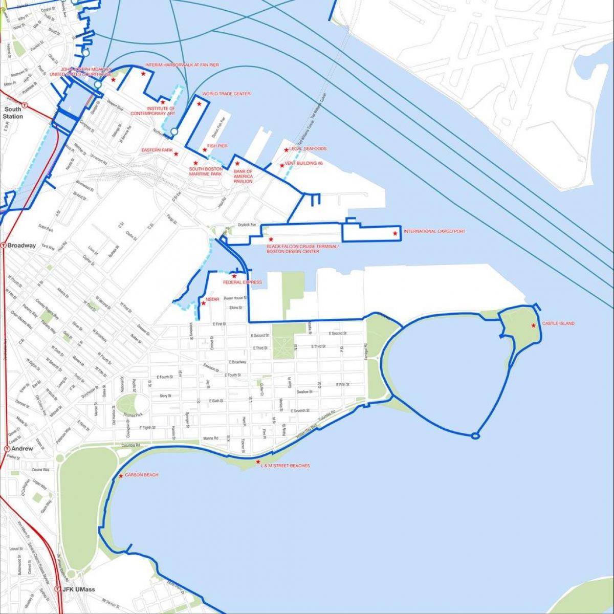 harborwalk Boston mappa