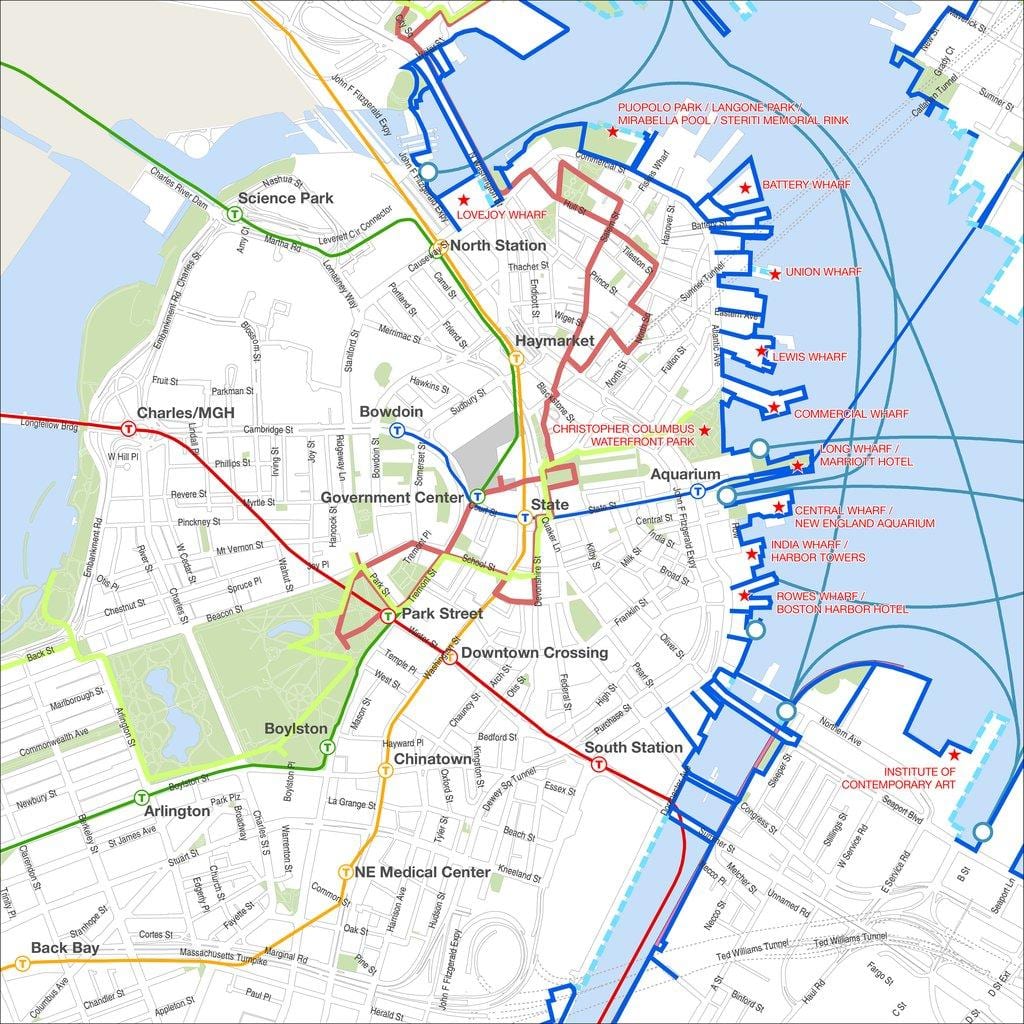 Boston tour a piedi mappa