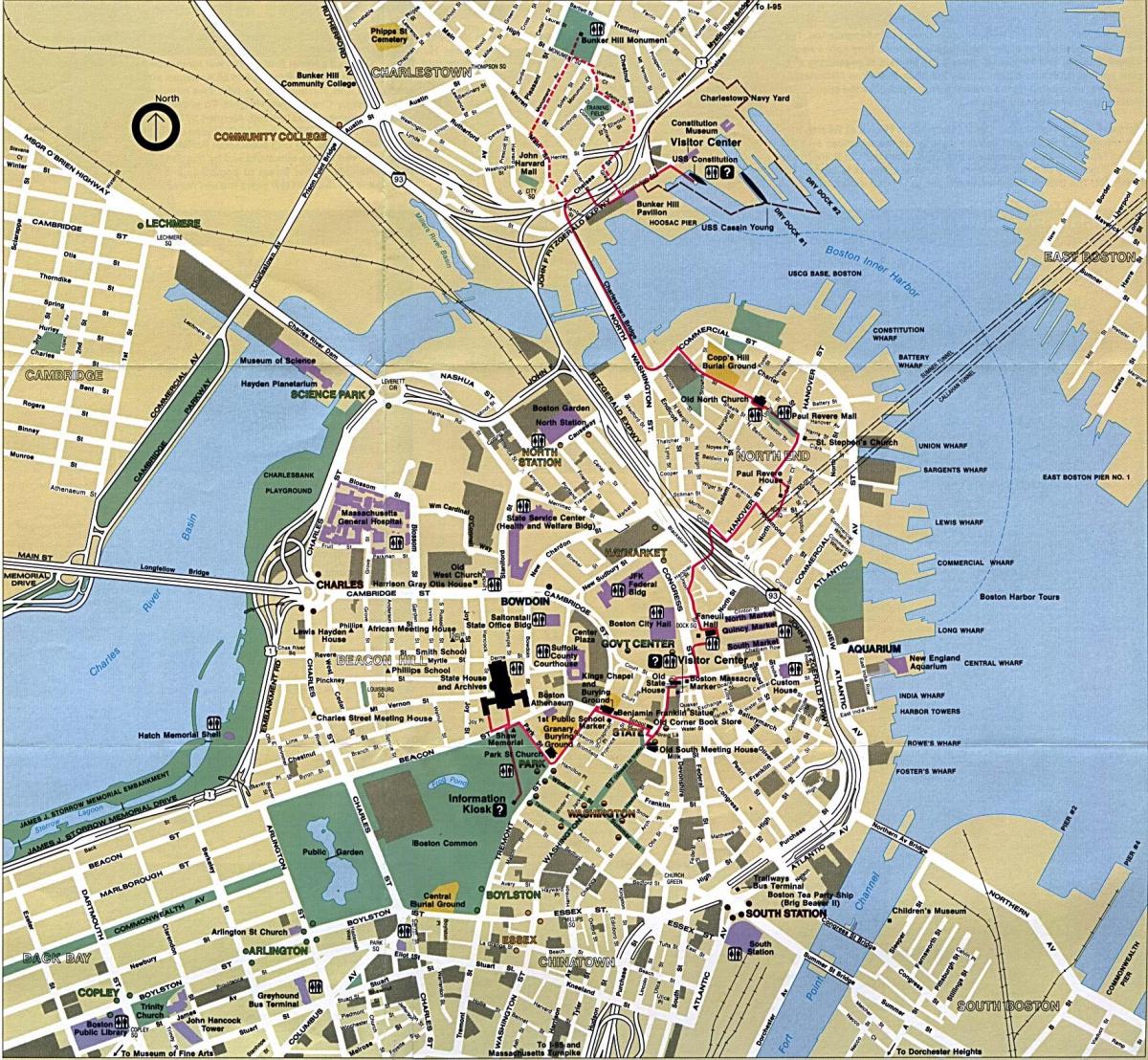 Mappa della città di Boston