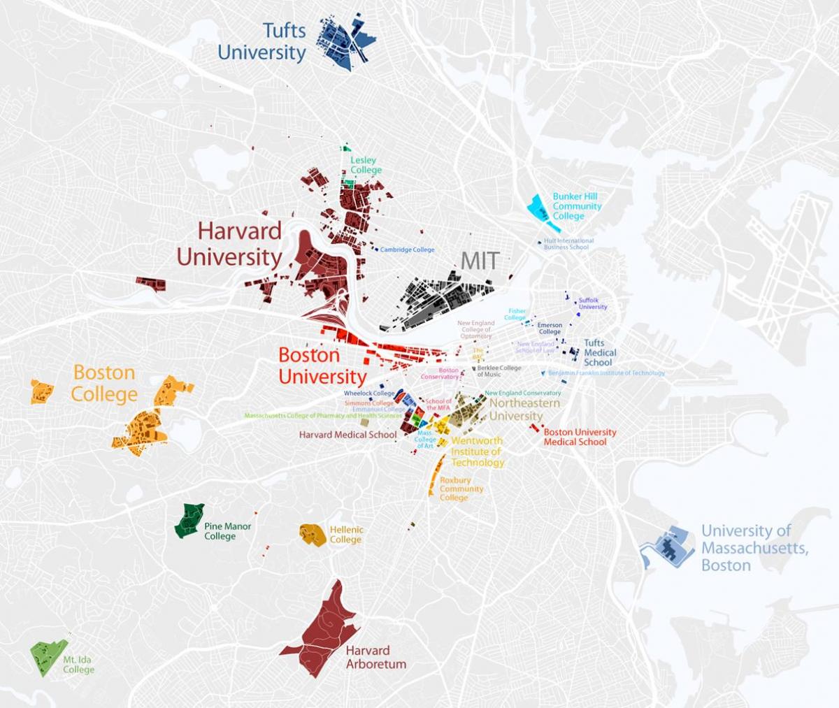 mappa della università di Boston