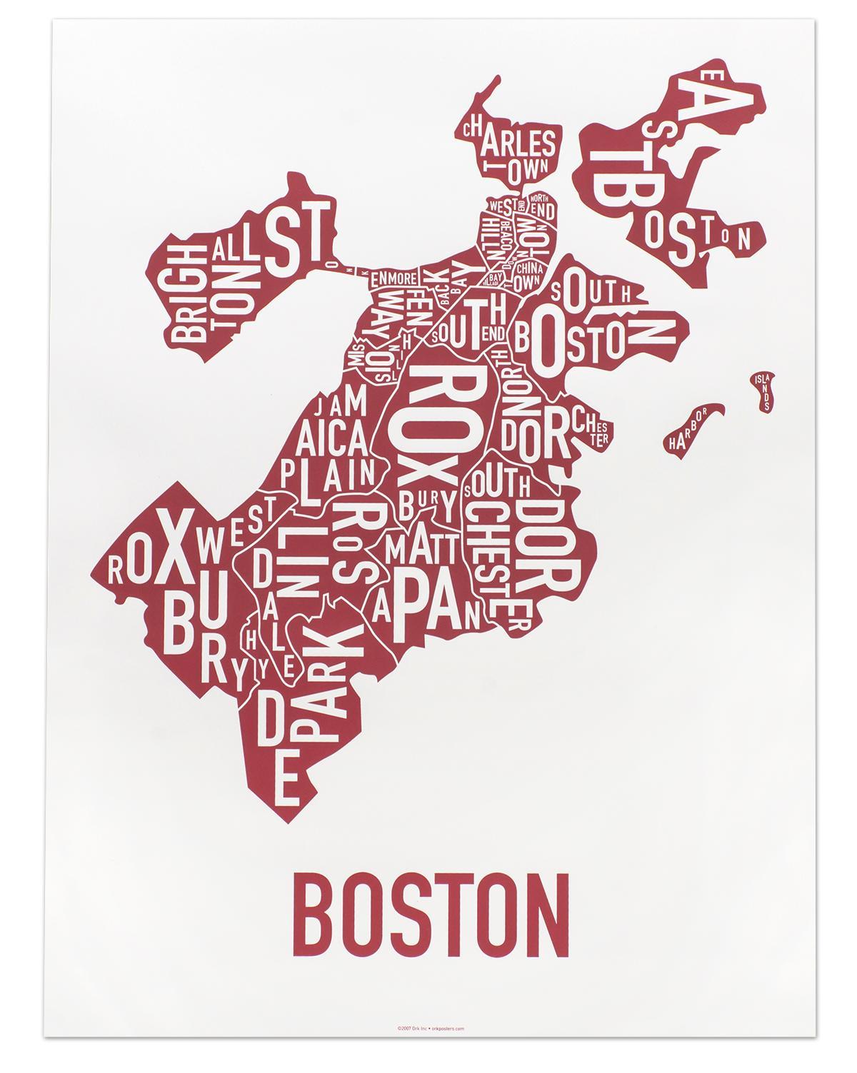 città di Boston mappa