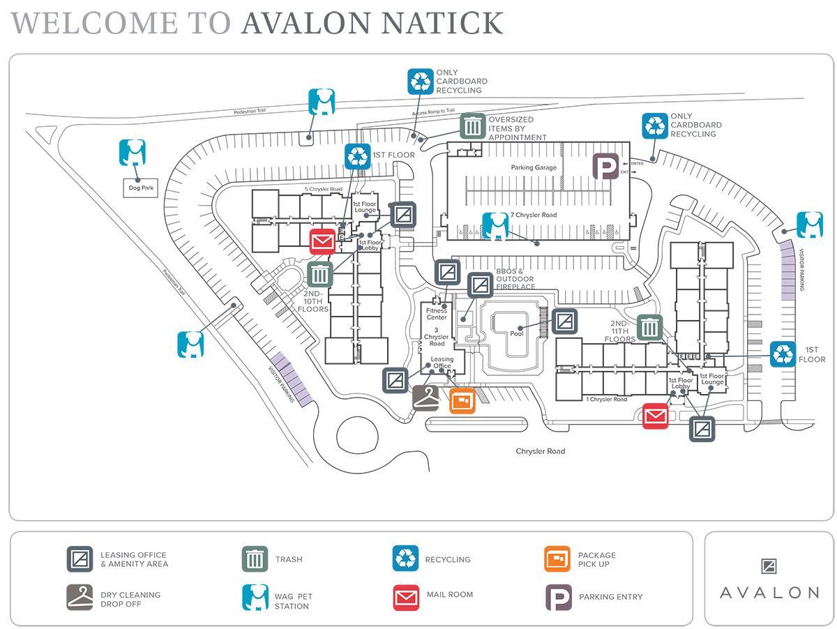 mappa di Natick Mall