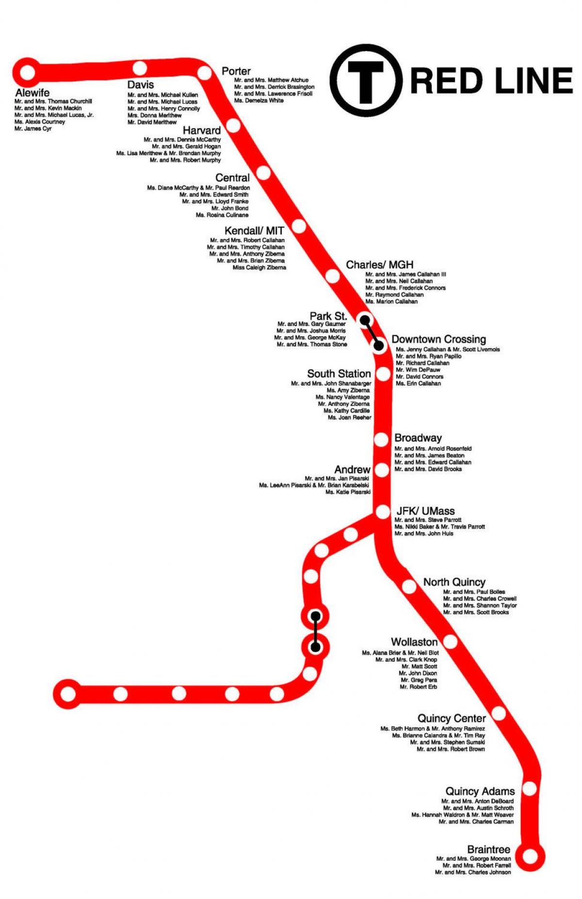 linea rossa Boston mappa