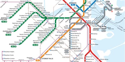 Boston area metropolitana mappa