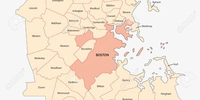 Metropolitana di Boston mappa